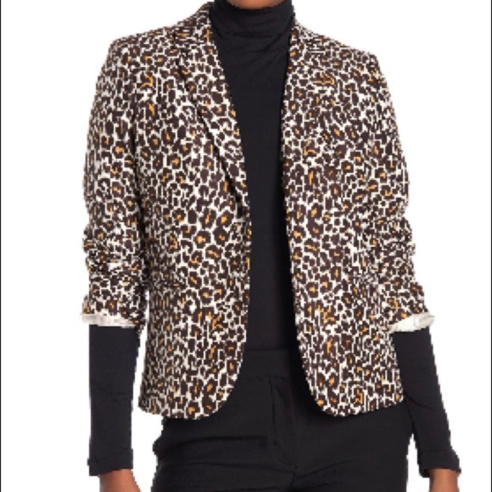 J. Crew Leopard Print Schoolboy Blazer